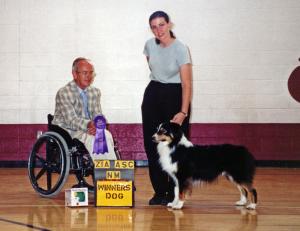 Cody going Winners Dog at Zia ASC under Judge Phil Norris, August 6, 2000.         
